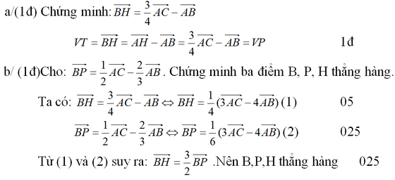 Đáp án và giải câu 2 đề kiểm tra 1 tiết hình chương 1