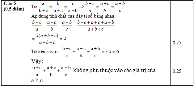 Đáp án câu 5 đề kiểm tra giữa kì 1 lớp 7