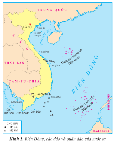 Quan sát hình 1 : Cho biết Biển Đông bao bọc các phía nào của phần đất liền nước ta ?