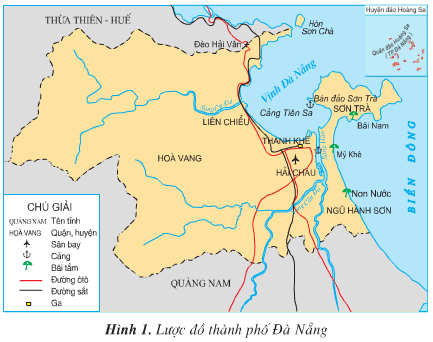 Quan sát lược đồ trong bài và bản đồ hành chính Việt Nam, em hãy: Cho biết những phương tiện giao thông nào có thể đến Đà Nẵng ?