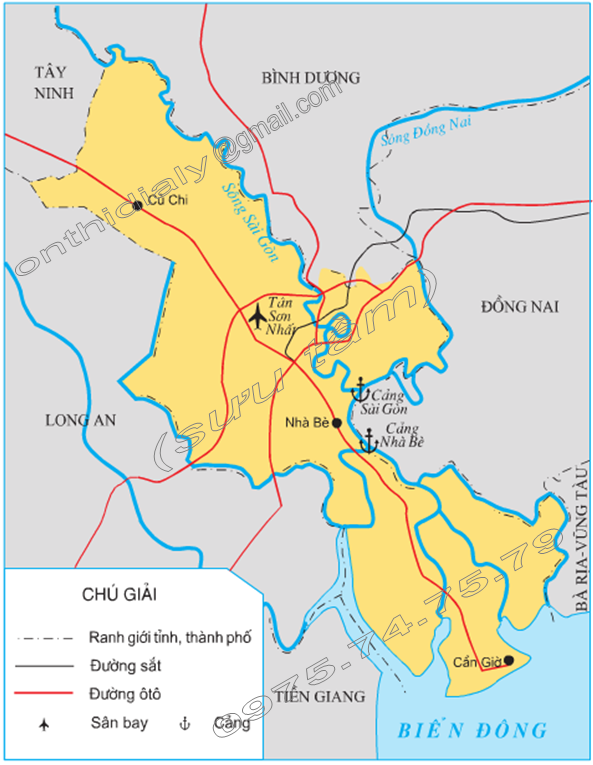 Quan sát hình 1, em hãy cho biết : Chỉ vị trí của Thành phố Hồ Chí Minh trên lược đồ và cho biết thành phố tiếp giáp những tỉnh nào ?