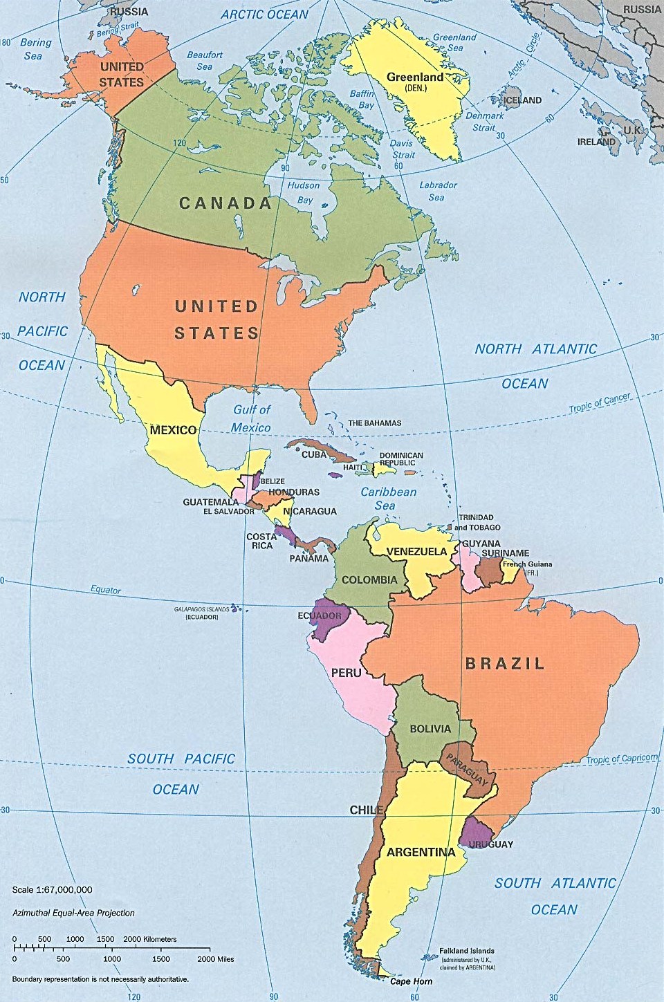 Quan sát Bản đồ Các nước trên thế giới, hãy: Cho biết Hoa Kì giáp với những quốc gia và những đại dương nào?