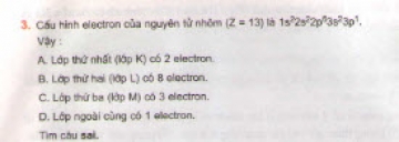 Bài 3 trang 28 sgk hoá học 10