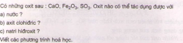 Bài 1 trang 6 sgk hóa học 9