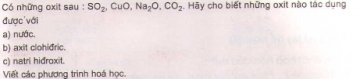 Bài 1 trang 21 sgk hóa học 9