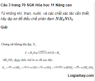 Câu 3 trang 70 SGK Hóa học 11 Nâng cao