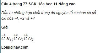 Câu 4 trang 77 SGK Hóa học 11 Nâng cao