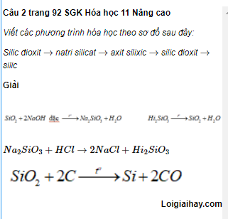 Câu 2 trang 92 SGK Hóa học 11 Nâng cao