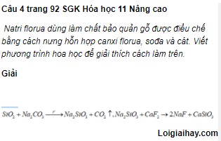 Câu 4 trang 92 SGK Hóa học 11 Nâng cao