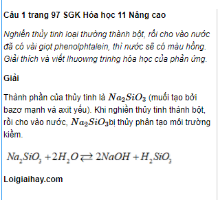 Câu 1 trang 97 SGK Hóa học 11 Nâng cao
