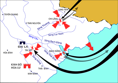 Dựa vào lược đồ hình 2, em hãy trình bày diễn biến cuộc kháng chiến chống quân Tống của quân dân ta.