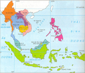 Vẽ lược đồ Đông Nam Á và điền tên thủ đô của từng nước trong khu vực này.