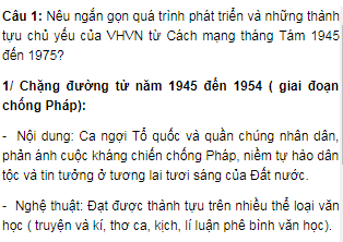 Kiến thức khái quát văn học Việt Nam 1945 – 2000