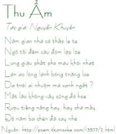 Phân tích bài  Thu ẩm của Nguyễn Khuyến.