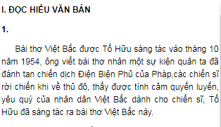 Soạn bài Việt bắc (tiếp theo) - Ngắn gọn nhất