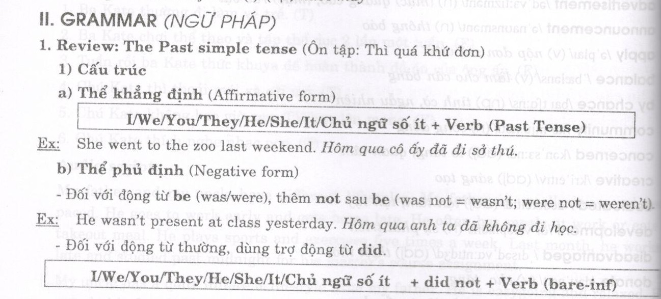 Grammar - Unit 4 SGK Tiếng Anh 10 mới