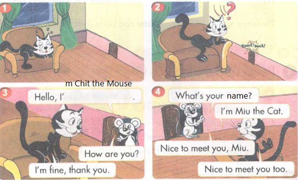 Short story: Cat and Mouse 1 trang 38,39 SGK Tiếng Anh lớp 3