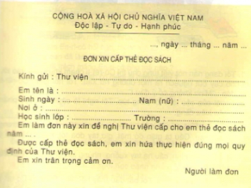 Tập làm văn: Điền vào tờ giấy in sẵn trang 11 SGK Tiếng Việt 3 tập 1