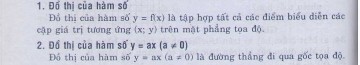 Lý thuyết về đồ thị hàm số y = ax (a ≠ 0)