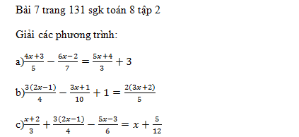 Bài 7 trang 131 sgk toán 8 tập 2
