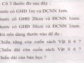 Bài C6 trang 7 sgk vật lý 6